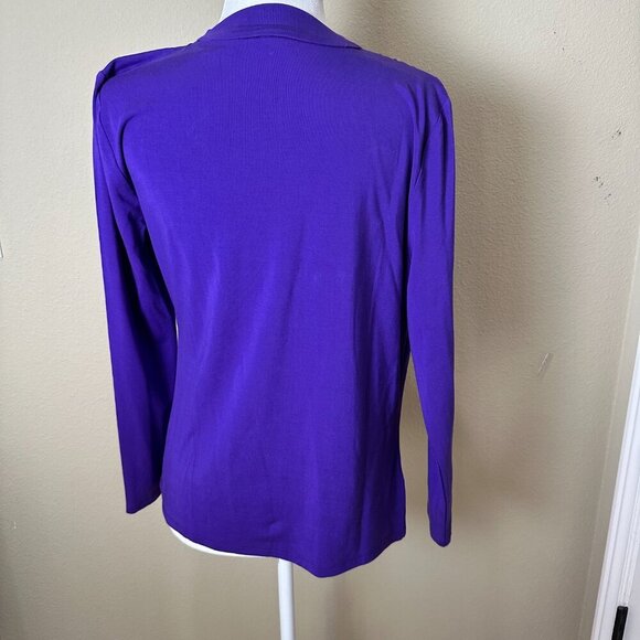 NEW NWT Ann Taylor Drape Neck Knit Top Blouse Shirt Size Large Petite Purple - Picture 5 of 9